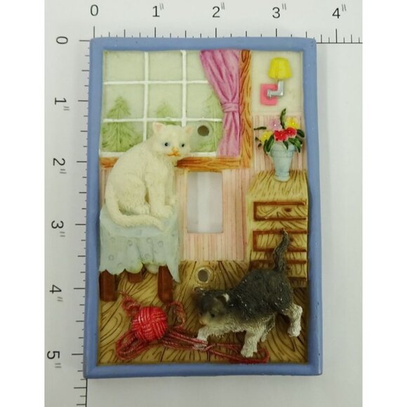 Decorative Wall Light Switch Plates Lot of 4 Loon Floral Cats Outlet Covers - Picture 3 of 5